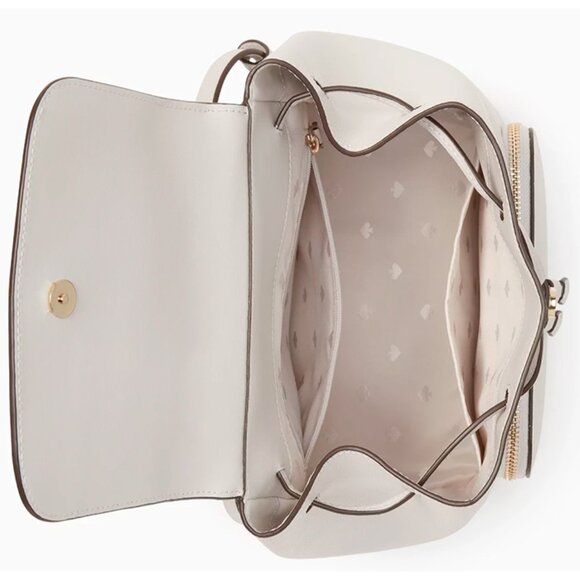S Kate Spade Kristi Medium Flap Backpack Cement Gray Leather Bag KA695 NWT $379 main image 7